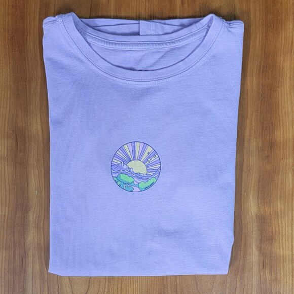 Life Is Good Lavender Crew Neck Short Sleeve Crusher Sunset Tee - S - Picture 8 of 11